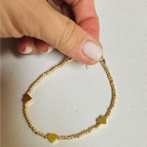 Gold  Plated Heart Ankle Bracelet